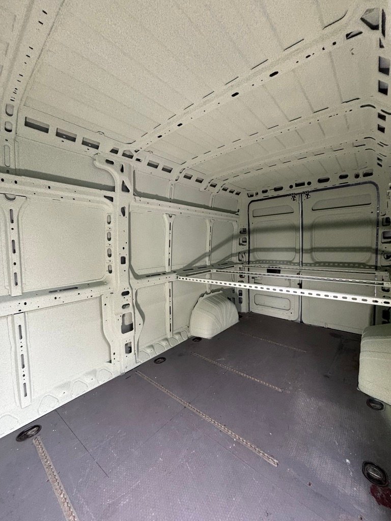 Specialist spray finish applied inside work van